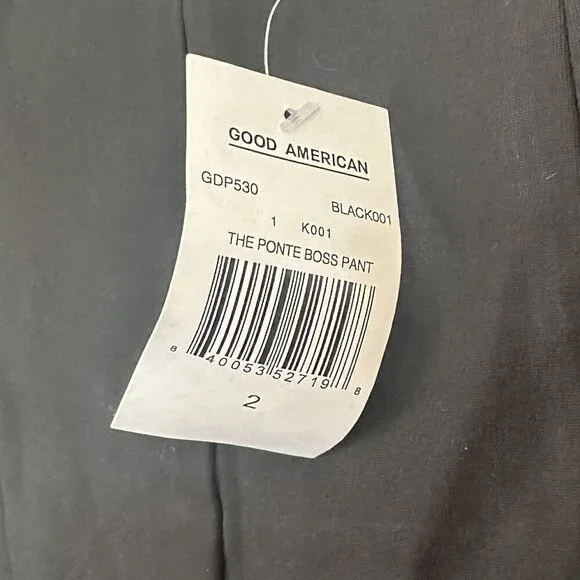 NWT Good American Ponte Boss Pant in Black - Size 2 - Picture 4 of 10